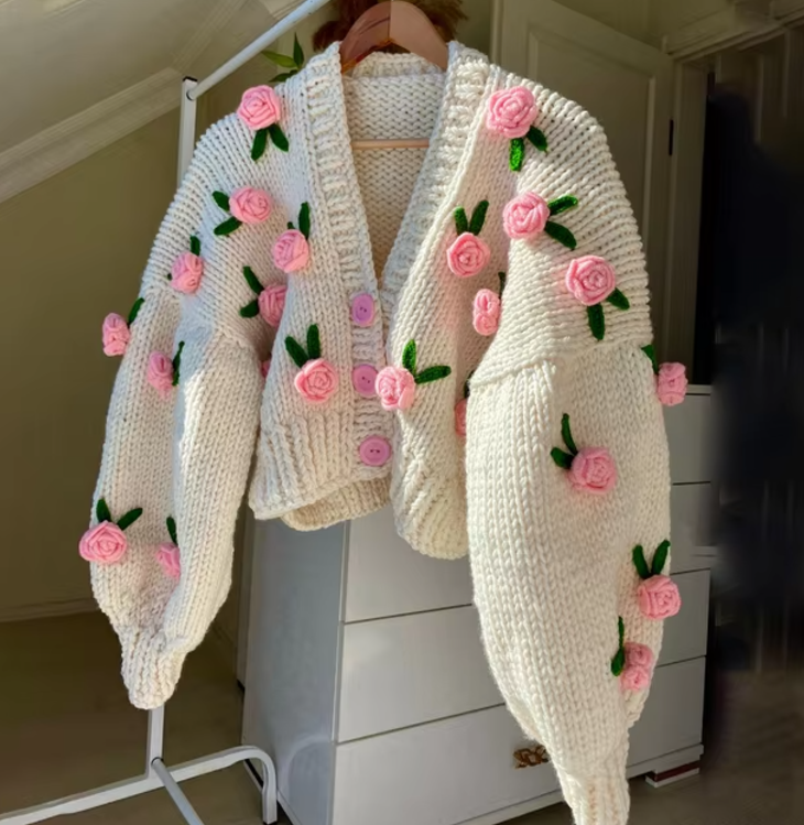 BlossomKnit Cardigan -Handgemacht