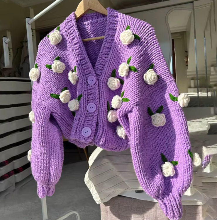 BlossomKnit Cardigan -Handgemacht