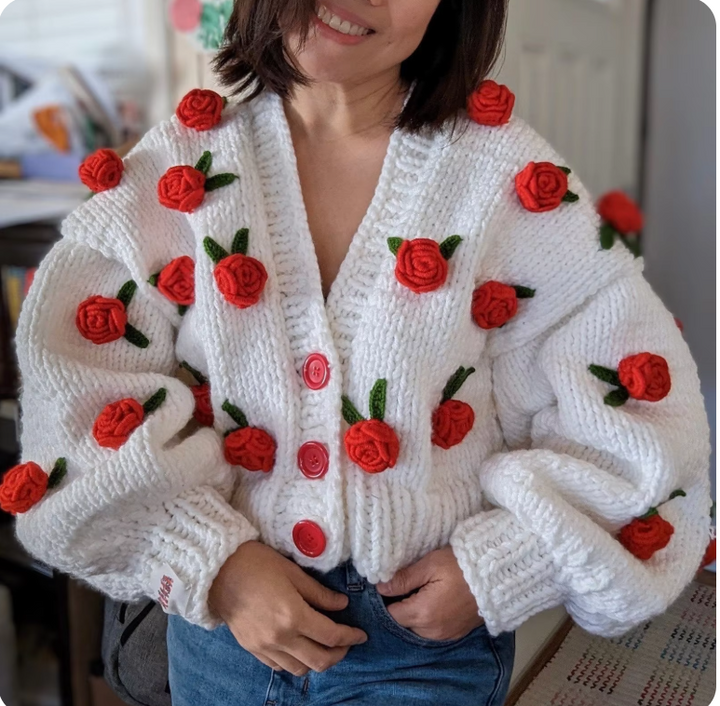 BlossomKnit Cardigan -Handgemacht